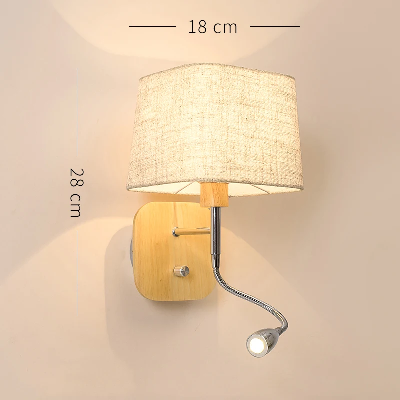 18cmx28cm A Китайские классические светодиодные Настенные светильники Современный тканевый деревянный узор сторона кровати с настенным освещением настенное бра для коридора светильник туалетный свет - Цвет абажура: 18cmx28cm A