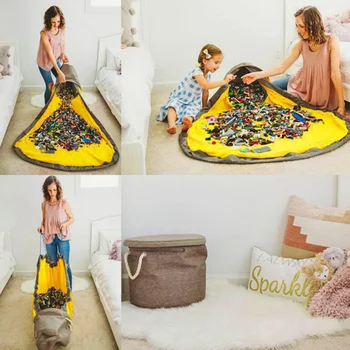 

Outdoor Quick Organizer Fast Practical Portable Kids Children Play Mat Basket Travel Waterproof Clean-Up Toy Storage Bag
