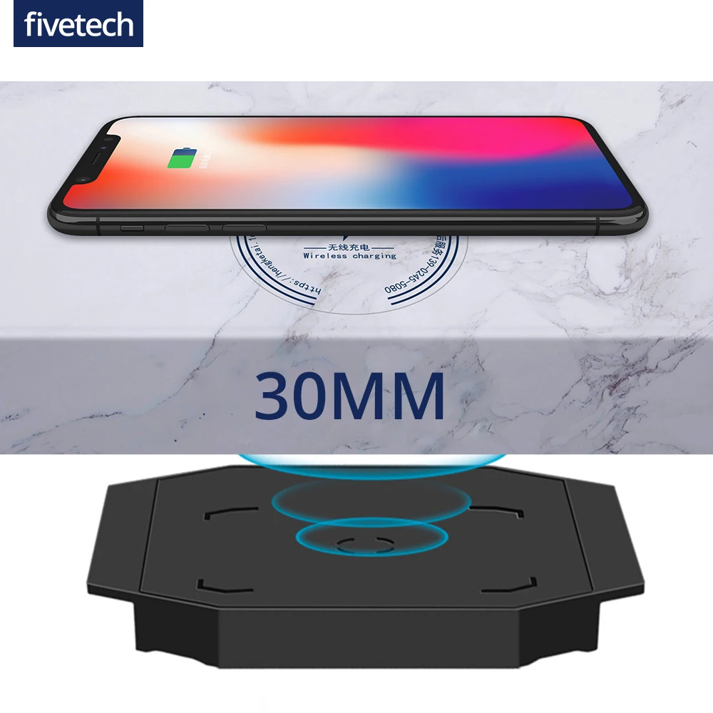 30mm Long Distance Wireless Charger for iPhone 11Pro XS XR X 8 Samsung S21 S20 Huawei Xiaomi QI Invisible Wireless Charging Base
