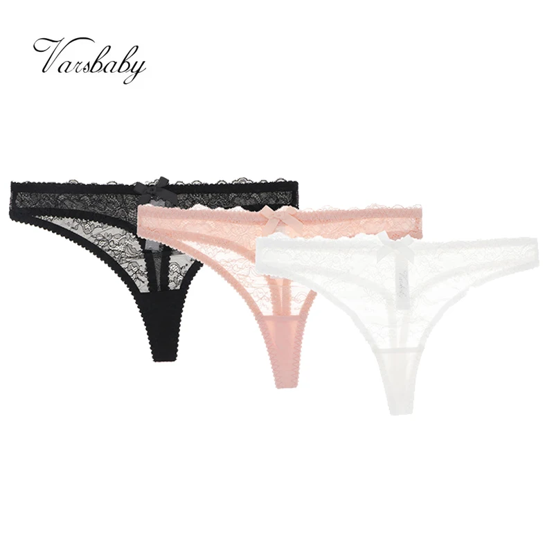 Трусы-стринги женские Varsbaby кружевные прозрачные с заниженной талией S-XL | Женская