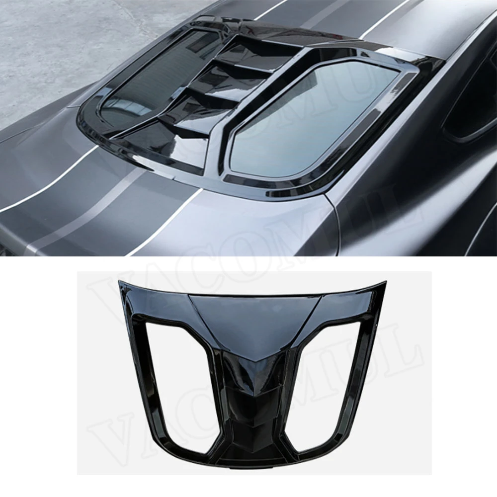 ABS Plastic Rear Window Louver Air Vent Black Sun Shade Visor Cover for Ford Mustang GT500 2015-2020 Car Prodection
