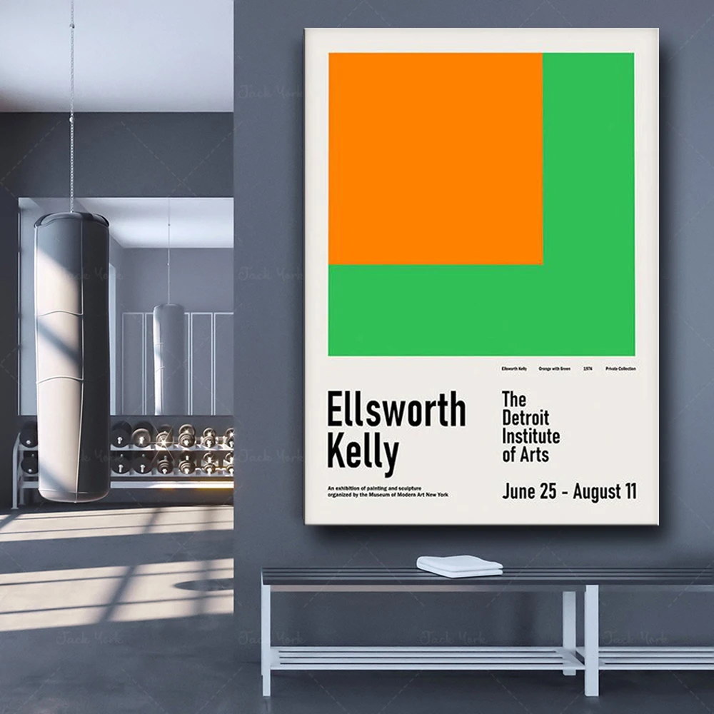 Ellsworth Kelly Exhibition Poster, Detroit Hospital Of Art, Museo Di Arte Moderna New York, Art Exhibition Poster, Ellsworth Kel