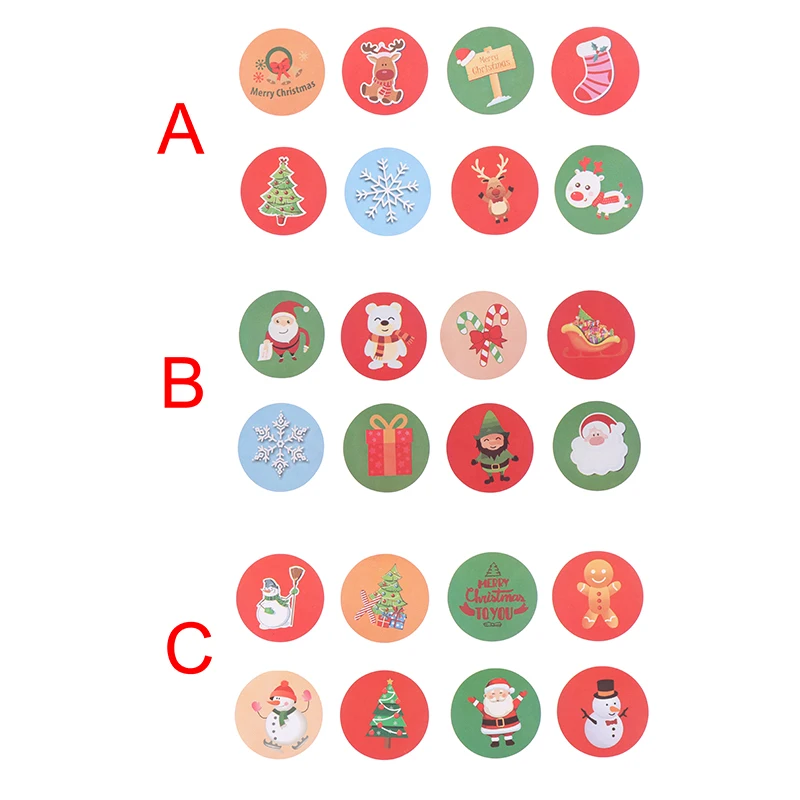 Holiday Stickers 500pcs Christmas Sticker Santa Claus Deer Decorative Adhesive Reward Sticker School Supplies Stationery Sticker
