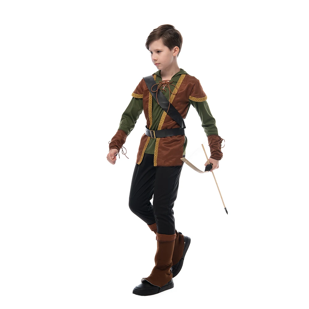 Snailify Kids Archer Costume Boys Hunter Costume Robin Hood Cosplay For Halloween Purim Carnival Party Outfits