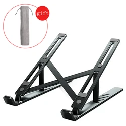 Suporte portátil dobrável liga de alumínio/suporte portátil plástico para macbook ar pro pc suporte ajustável tablet base para notebook