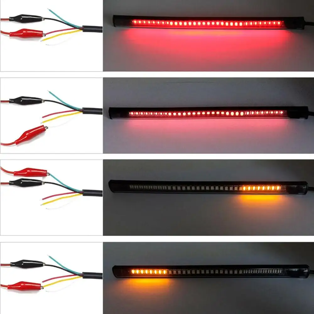 

4Pcs Motorcycle Car Tail Turn Signal Brake Stop Light 48 LED SMD Strip Waterproof Motorcycle LED Brake Turn Signal Light