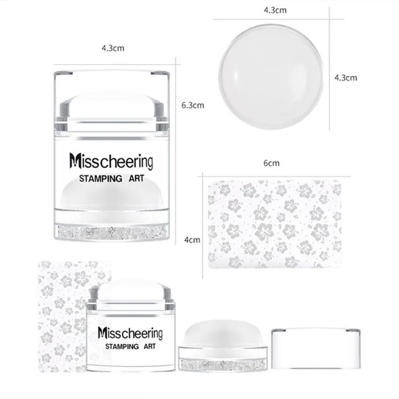 1 набор, двойная головка, желе, силиконовый штамп для ногтей, уплотнение, скребок, стразы, украшение для ногтей, маникюр, искусство, штамповка, инструмент с коробкой