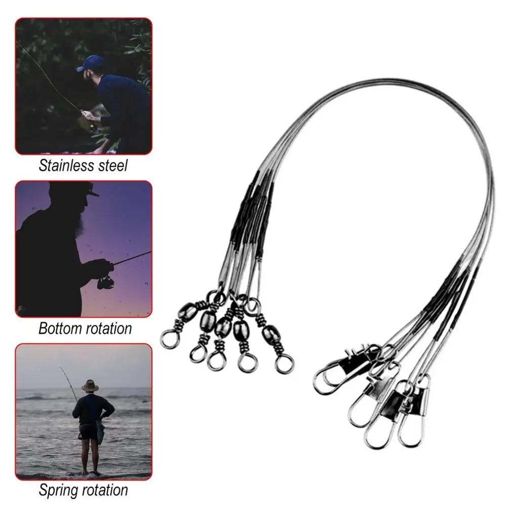 

5pcs 16cm 23cm Fishing Tackle Lure Trace Wire 15cm 23cm 30cm Length Anti-bite Fishing Wire with Stainless Steel Leader