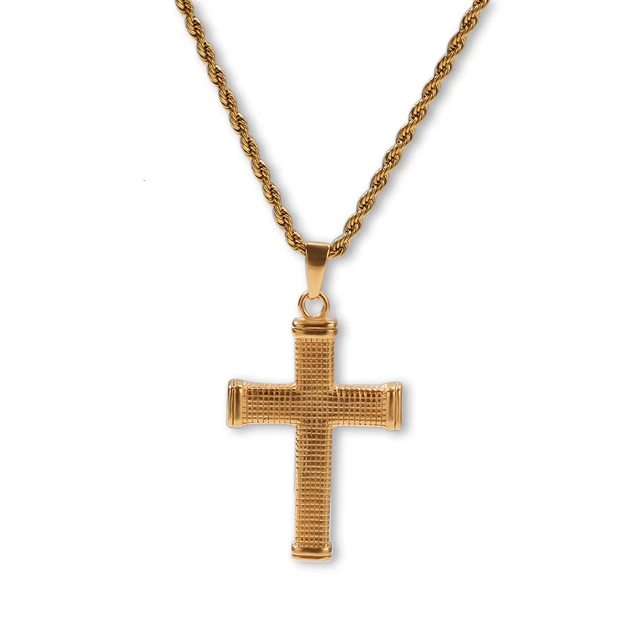 Gold Tone Stainless Steel Checkered 