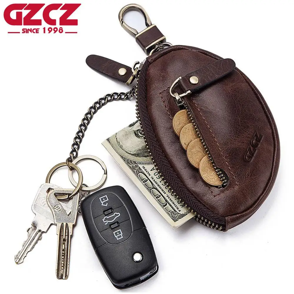 

Handmade Vintage Genuine Leather Key Holder Men keyChain Cover Leather Key Wallet Men key case bag Women Key Organizer