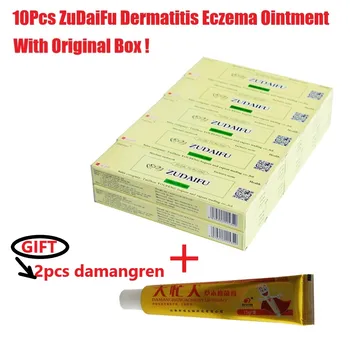 

10pcs/lot ZUDAIFU Natural Skin Creams Eczema Ointments Psoriasis Eczema Allergic +Gift 2pcs damangren （with box) YDQ