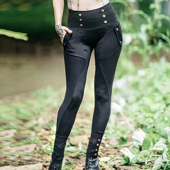 

Women 2020 Mid Waist Pants Solid Button Slim Pantalon Femme Casual Pencil Pants Women Skinny Trousers Ladies Fashion Streewear