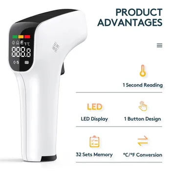 

IN STOCK Digital Infrared Thermometers Body Adult Non-Contact IR Probe Accurate Sensor Temperature Guns Forehead Thermometer #CM