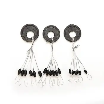 

100 Pcs / Set Black Rubbers Stopper Oval Bean Space Fishing Float Bobbers Stopper Beans Space Not To Hurt