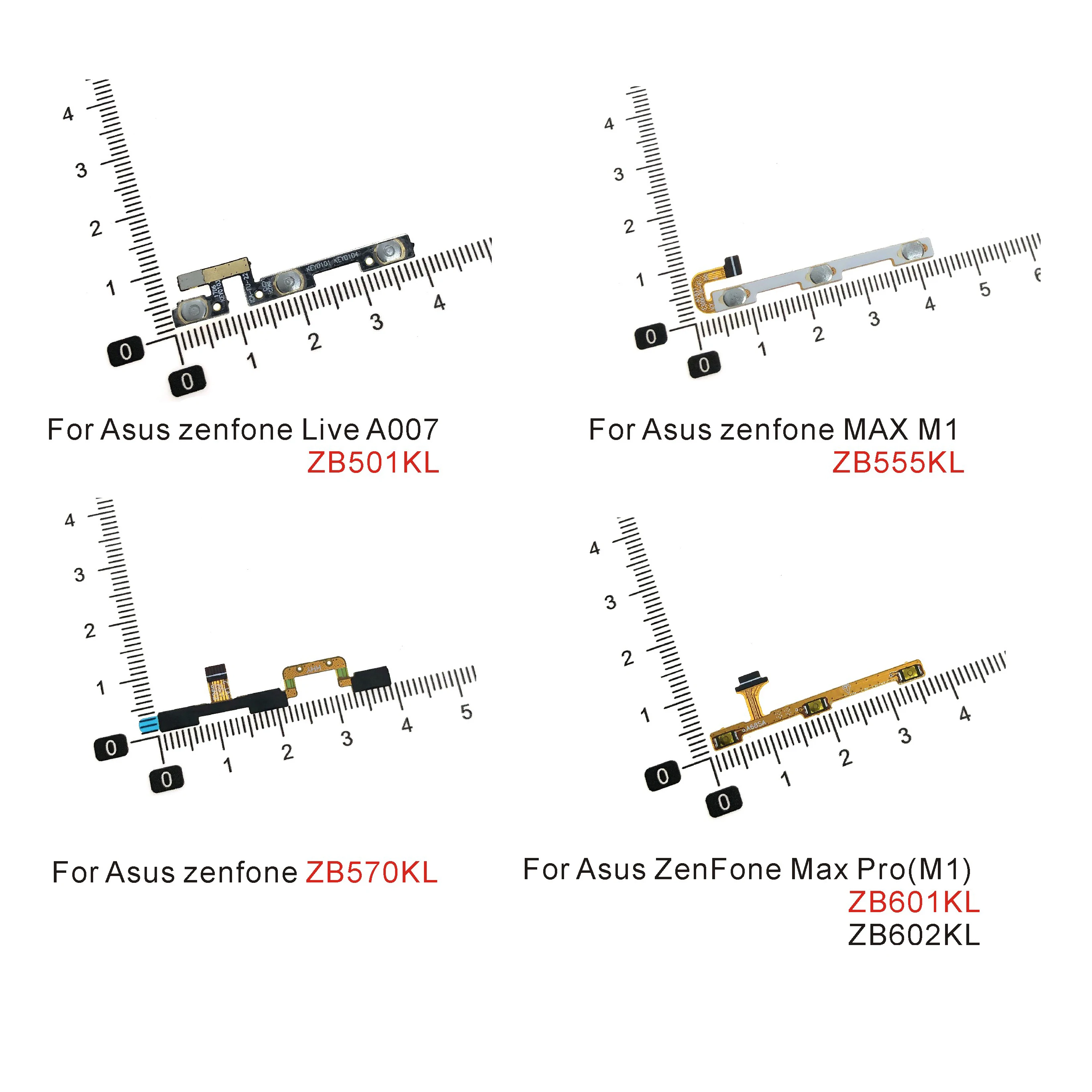 

Power On Off Switch & Volume Side Key Button Flex Cable For Asus ZenFone Live A007 MAX M1 Pro ZB501KL ZB555KL ZB570KL ZB601KL