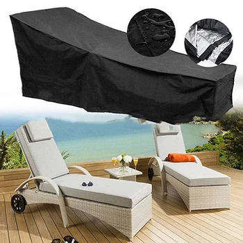 

Black Polyester Lounge Chair Dust Cover Waterproof Outdoor Garden Patio Home Furniture Beach Chairs Protection Bag Outdoor hot