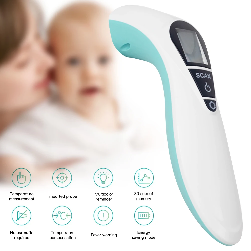 

Electric Thermometer Medical One Second No Touch Non-Contact Body Fever Thermometer Digital IR Infrared Forehead Thermometer