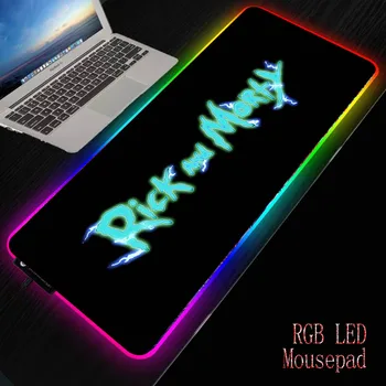

XGZ Rick Anime Large LED Light RGB Gaming Mouse Pad USB Wired Gamer Mousepad Mice Mat 7 Dazzle Colors for Computer PC Mats