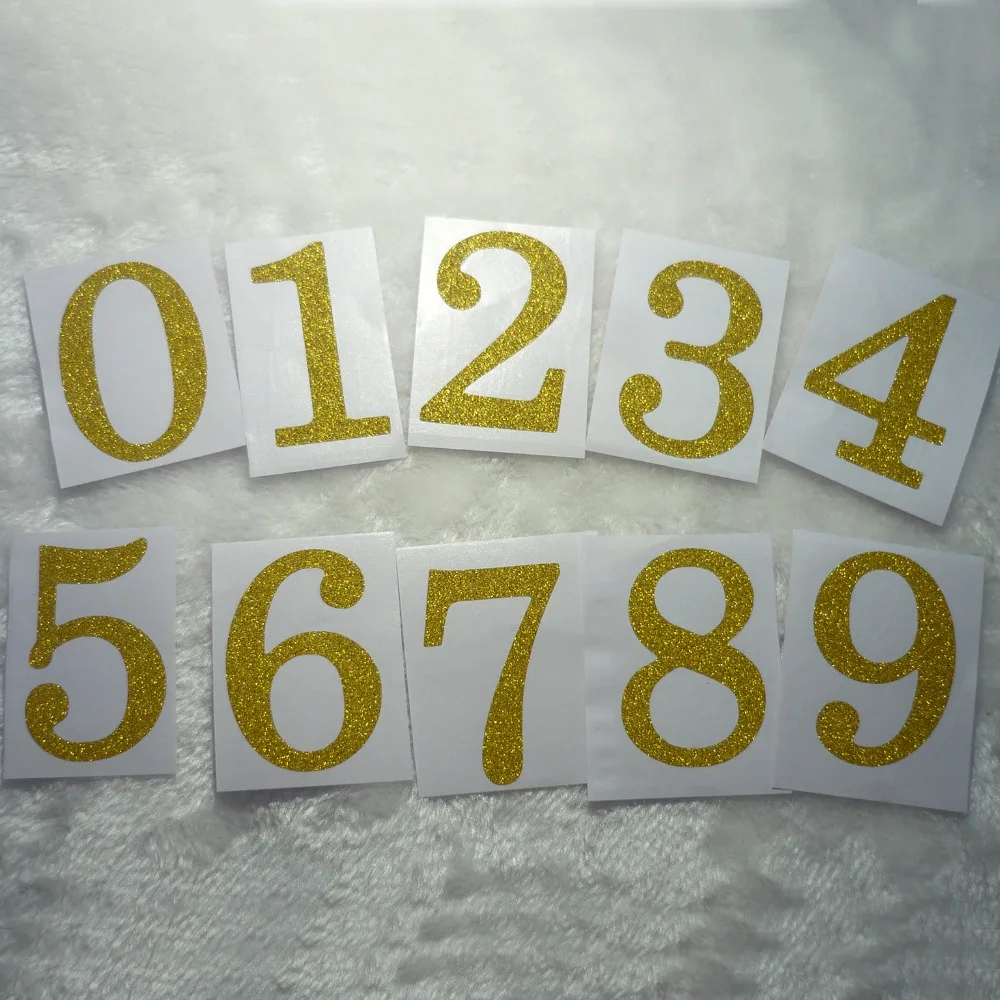 Gold Glitter Number Stickers Decorative Number Set from 0 to 901