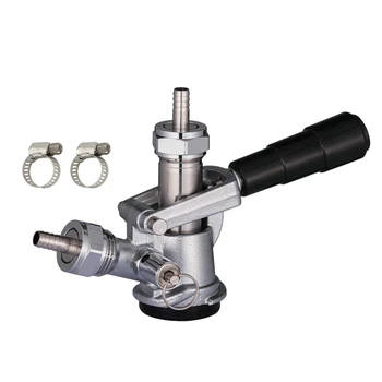 

Beer Keg Coupler US Sankey D System Tap with Stainless Steel Probe 3/8 inch Gas Inlet Barb for 5/16 inch or 3/8 inch ID gas tub