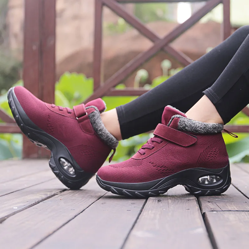 Кроссовки Женские ботильоны зимние ботинки с меховой стелькой Удобные женские