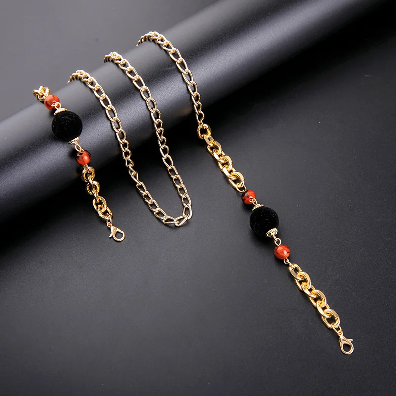 Punk Cute Fashion Jewelry Sunglasses Mask Chains For Women Acrylic Pearl Crystal Eyeglasses Chains Lanyard Glass