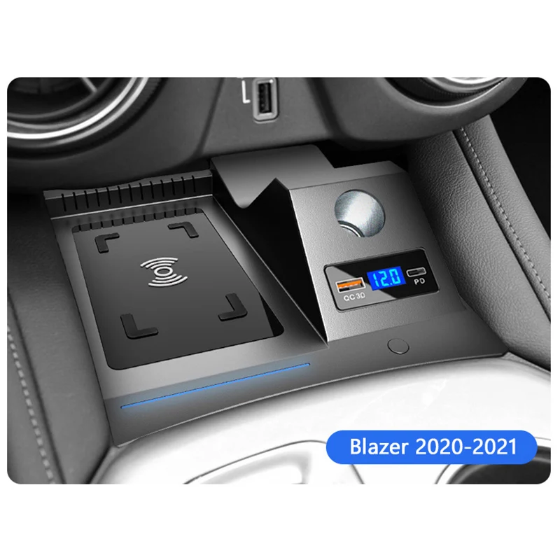 Car Charger For Chevrolet Blazer 2020 2021 Fast Phone Wireless