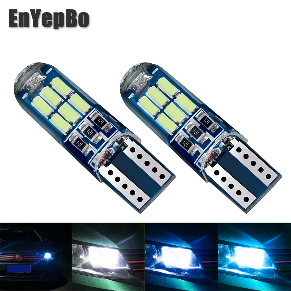 2Pcs Car T10 W5W bulb Clearance Light For Peugeot 107 1007 206 207 2008