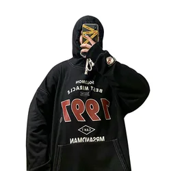 Couple's Hip Hop Men's Jacket Spring and Autumn Hooded Hong Kong Style All-match Loose