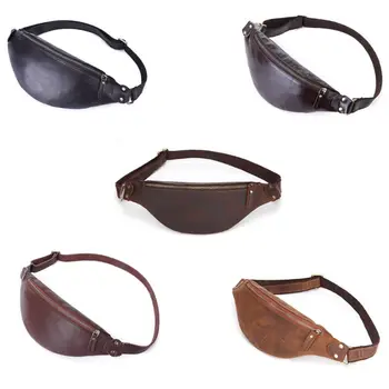 

Men Artificial Leather Fanny Pack Waist Bag Multifunctional Hip Travel Pouch Chest Shoulder Crossbody Phone Purse for Hiking