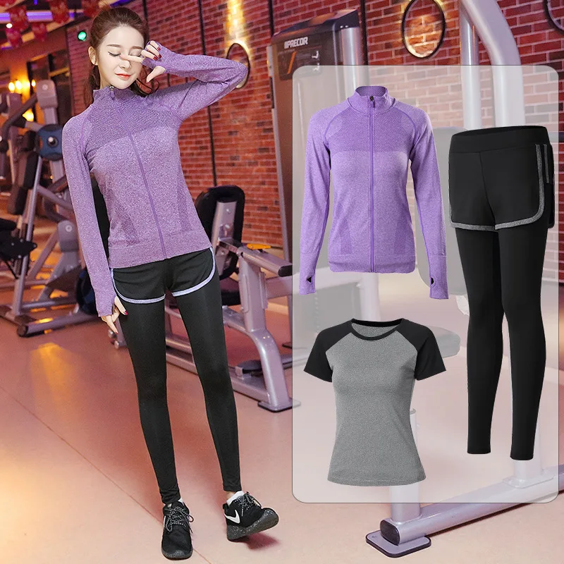 

2019 Spring Summer New Style Yoga Clothes Suit Women's Three Pieces Loose-Fit Gym Sports Running Quick Drying Clothes Vest