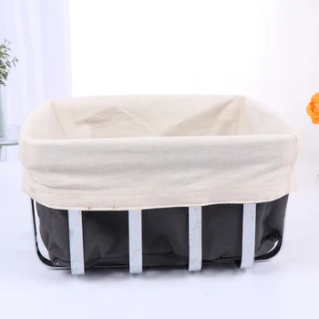 

Stainless Steel Bread Basket with Cloth Liner Storage Container Fruit Basket Tableware Organizer (Square)
