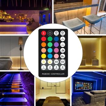 

LED Strip Mini RGBW Controller Wireless Black 28keys RF Color Changing Remote Control Light Tape Plastic Home Party DC5-24V