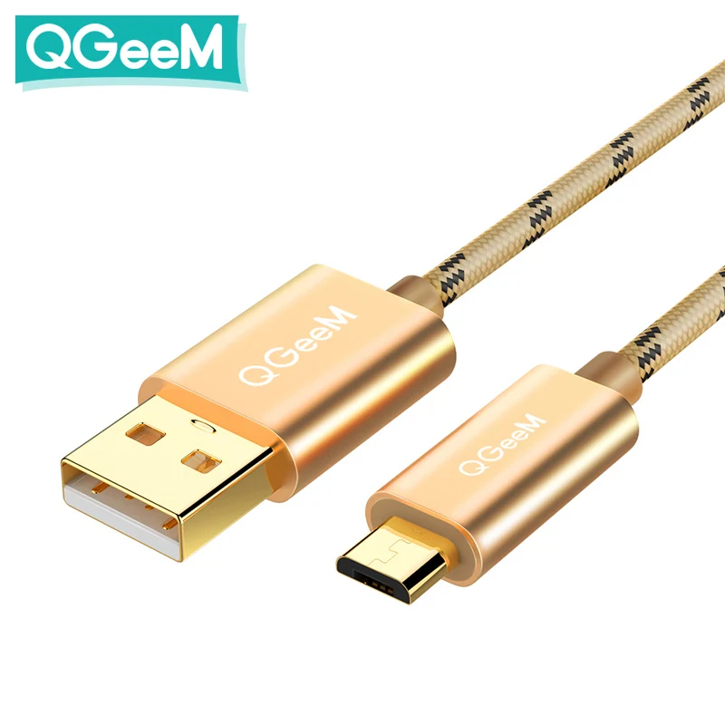 QGeeM – câble Micro USB pour recharge et données, cordon de chargeur pour tablette Android, Xiaomi hua wei, 1m/2m