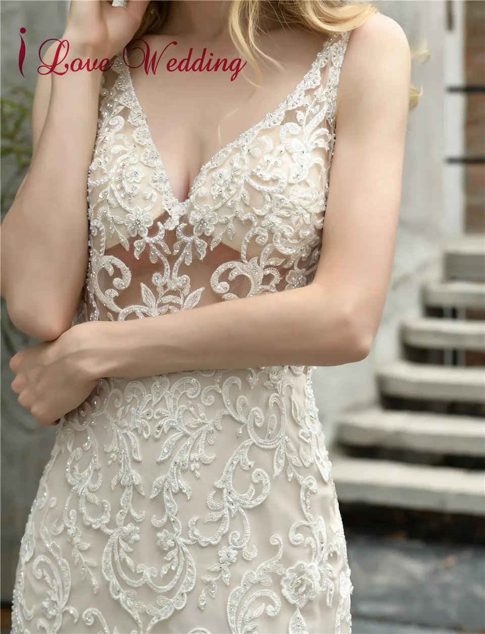 Vestidos de novia сексуальное свадебное платье русалки с v-образным вырезом и кружевной аппликацией и оборками, роскошное свадебное платье с v-образным вырезом на спине