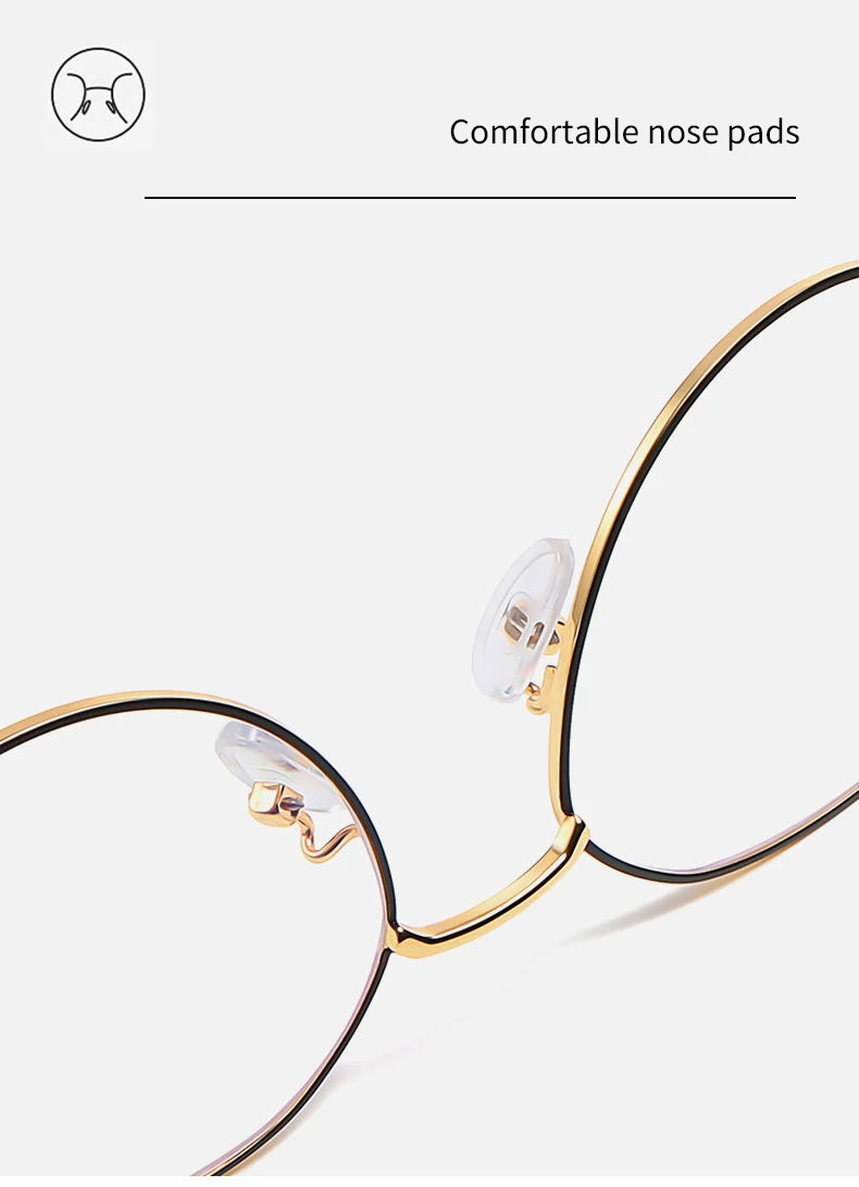 Metal Round Anti Blue Light Glasses Women Men Classic Square Eyeglasses Frames Transparent Computer Glasses Oculos Feminino