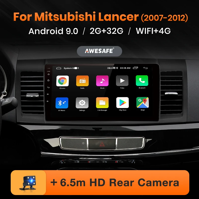 AWESAFE PX9 для Mitsubishi Lancer 9 10 2008 2015 автомобильный Радио мультимедийный видео плеер GPS No 2