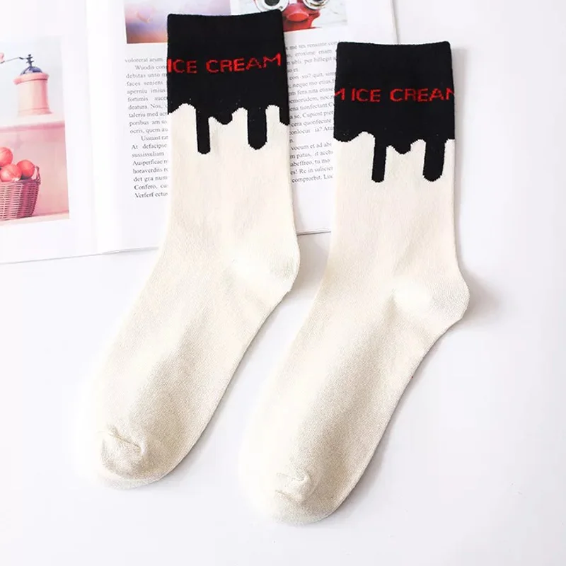 Модный Для женщин, хлопковые носки, милые носки Длинные брюки для девочек дышащие письмо носки Harajuku женские плотное белое пуховое теплое блестящие буквы - Цвет: 15