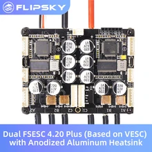 FLIPSKY – régulateur de vitesse électrique pour scooter/vtt, double FSESC4.20 Plus (basé sur VESC) avec dissipateur thermique en aluminium anodisé