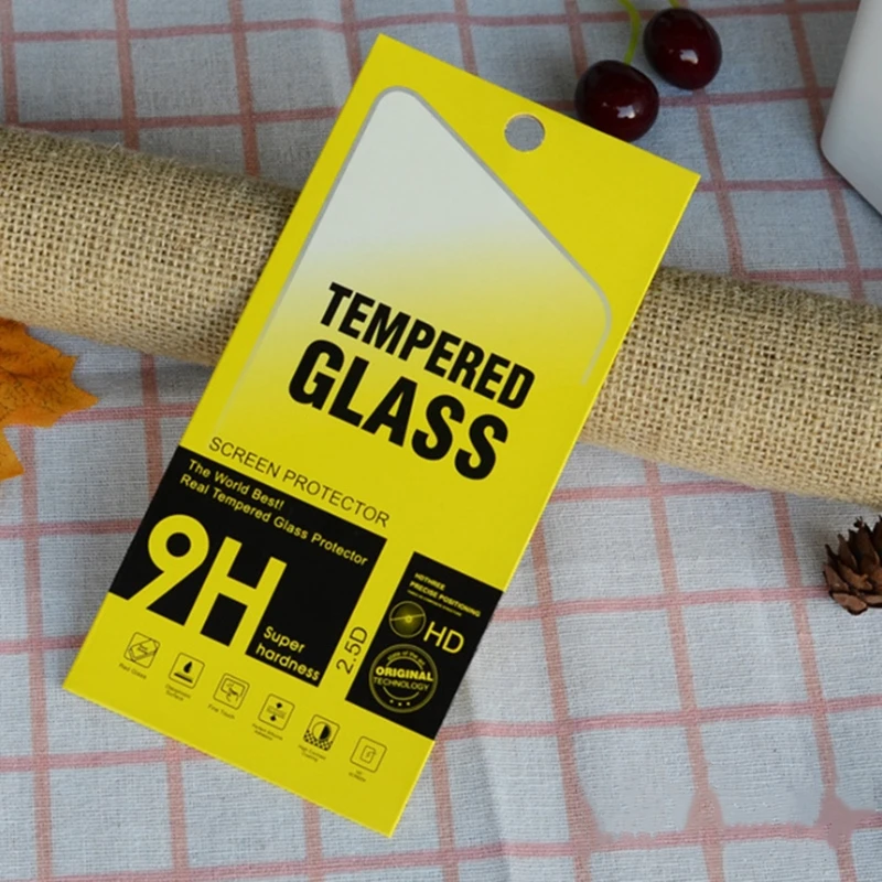 휴대폰용 녹색 범용 종이 소매 포장 상자, 9H 강화 유리 화면 보호 필름, 로트당 200 개, 175*87mm