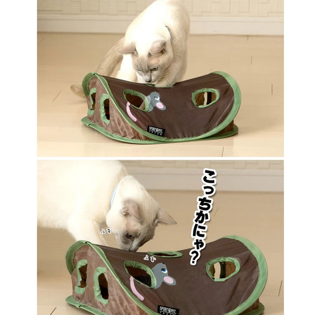 ペット猫マウスゲームインテリジェンスおもちゃのベルテント 9 穴猫演奏トンネル折りたたみマウスハントおもちゃ保持子猫アクティブガトー Cat Toys Aliexpress