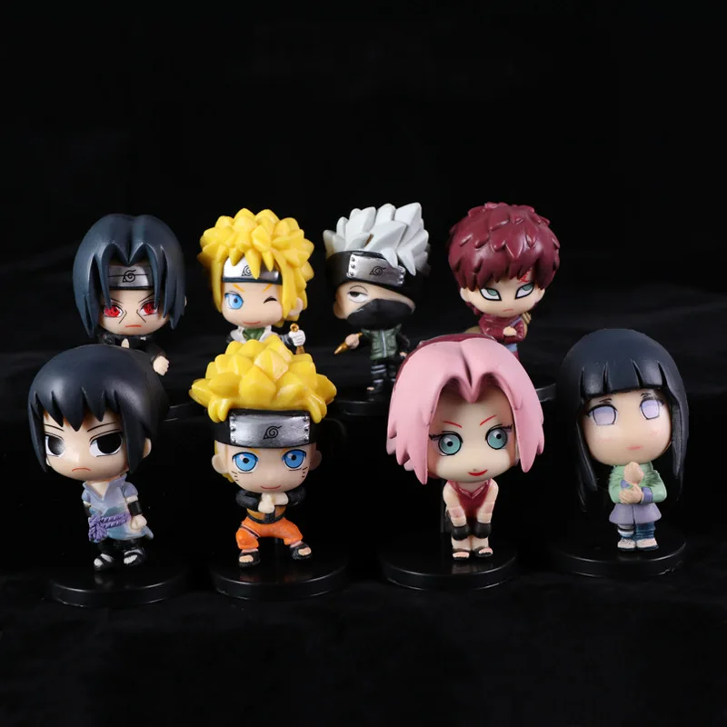 Amine Naruto 8 видов стилей Cute Ver. Фигурки удзумаки Наруто Учиха Саске Харуно Сакура