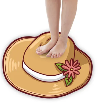 

3D Shaped Cartoon Rug Hat Shape Cloakroom Bed Mats Clothing Store Photographed Carpet Art Shaggy Rug 6 Colors Beach Mats