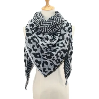 

Autumn and winter imitation cashmere scarf female triangle scarf classic leopard warm shawl