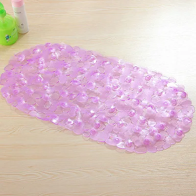 Cobble Bathroom Non-slip Floor Mat with Suckers PVC Bath Mat Shower Room Pad Bath Anti-slip Mat