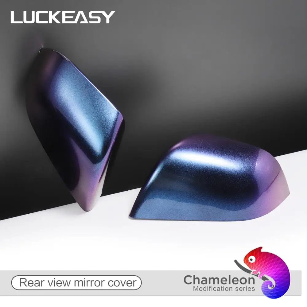 

LUCKEASY Exterior modification Accessories ABS car Rearview Mirror Cover Side for Tesla Model3 2017-2020 starry chameleon series