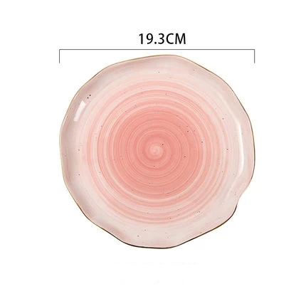 Star Ceramic Plate Set Snack Fruit Cake Dessert Plate Decorative Dishes and Plates Sets Home Party Wedding Dinner Sets Tableware - Цвет: 19.3cm pink