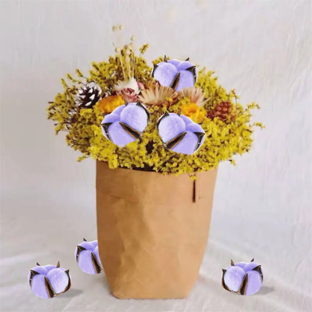 5 шт. искусственный капок голова натуральный сушеный цветок хлопок Свадебный