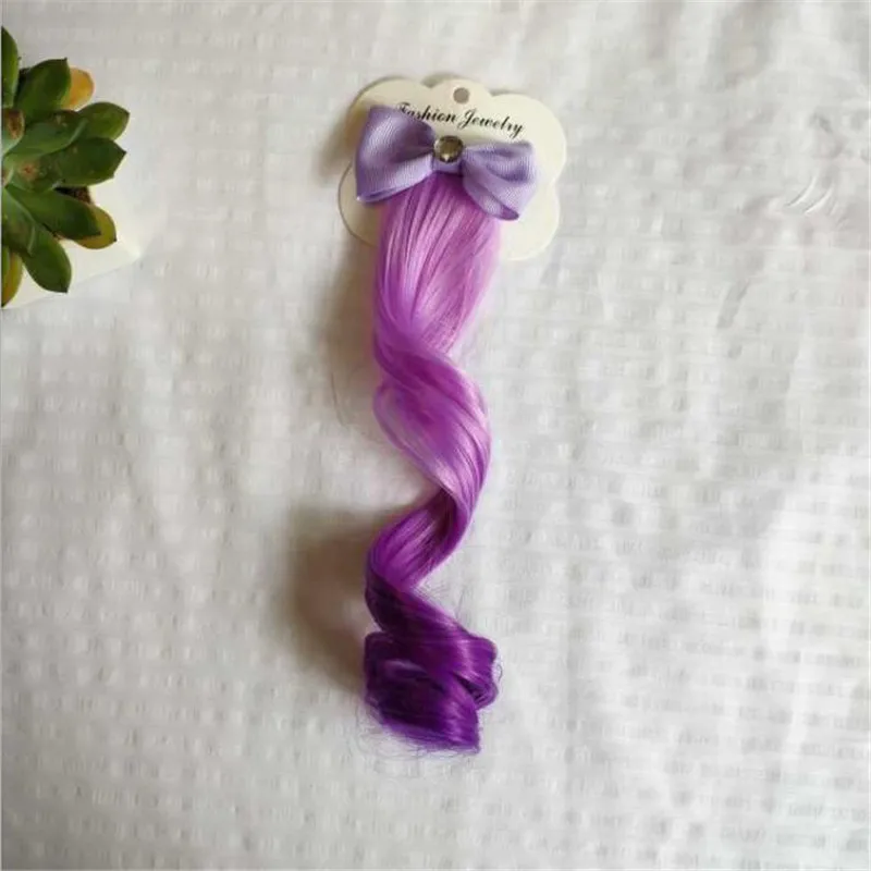 Детский милый бант с кристаллами, эластичная резинка для волос, аксессуары для волос, Детский парик, повязка на голову, для девочек, скрученная тесьма, веревочный головной убор - Цвет: Фиолетовый