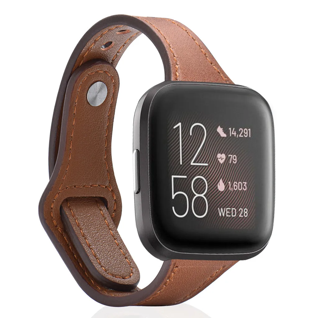 Замена браслета роскошный кожаный ремешок для Fitbit Versa 2 Смарт часы ремешок сменный браслет наручных часов ремешок для умных часов Ремешок